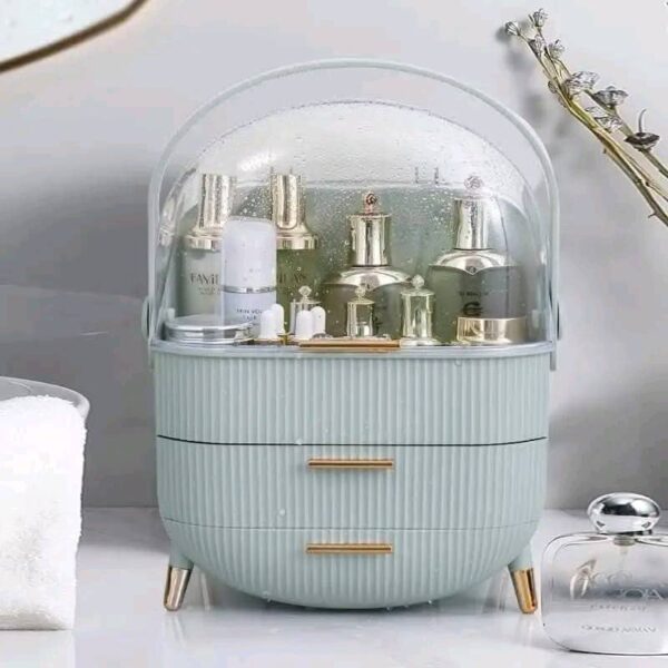 Dust-Proof Large Capacity Makeup Storage Box With Handle - Image 2